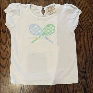 The Beaufort Bonnet Company Girls Tennis Racket Embroidered Shirt